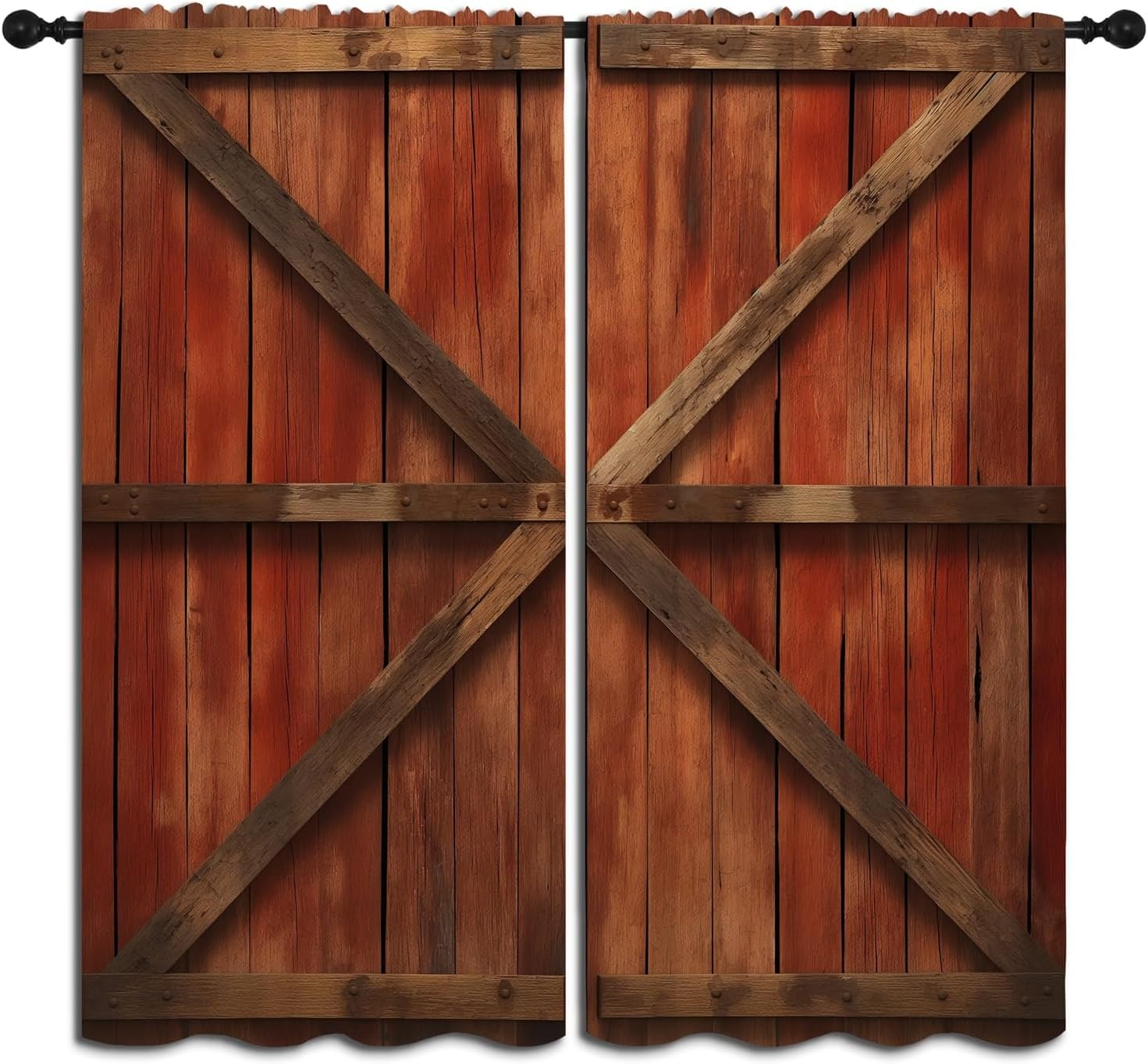 Barn Wood Door Blackout Curtai - Farming Japan review and price